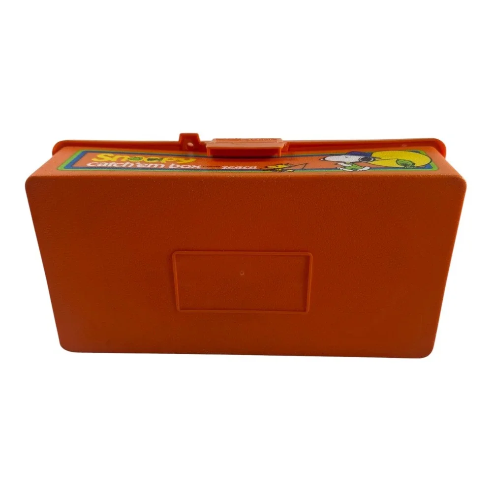 Vintage Snoopy Catchem Box Zebco Orange Fishing Tackle Box Peanuts 1988 USA
